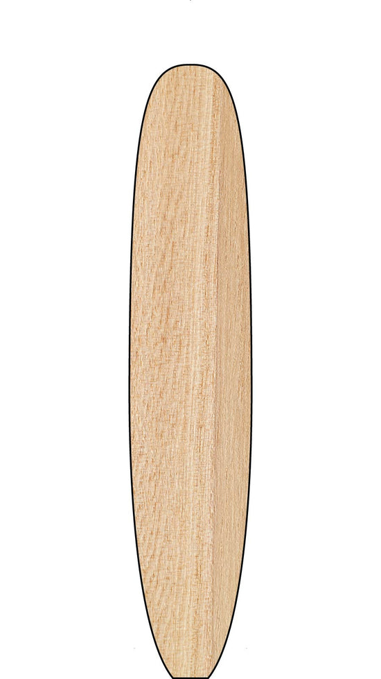 Sustainable hollow wooden longboard surfboard icon representation
