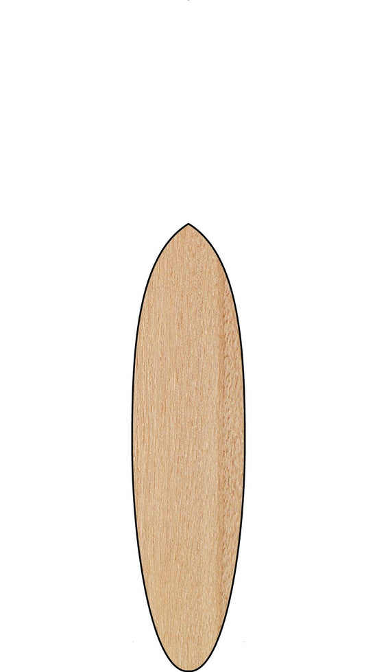 Sustainable hollow wooden midlength surfboard icon representation